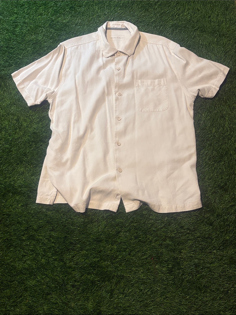 Tommy Bahama 100% Silk Short-Sleeve Button-Up Shirt - White